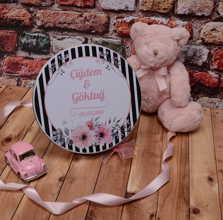 soz nisan cikolatasi - cicekli metal kutu100 ad cikolatali