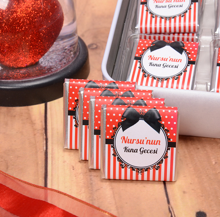 kina gecesi - kare metal kutu 48 ad cikolatali