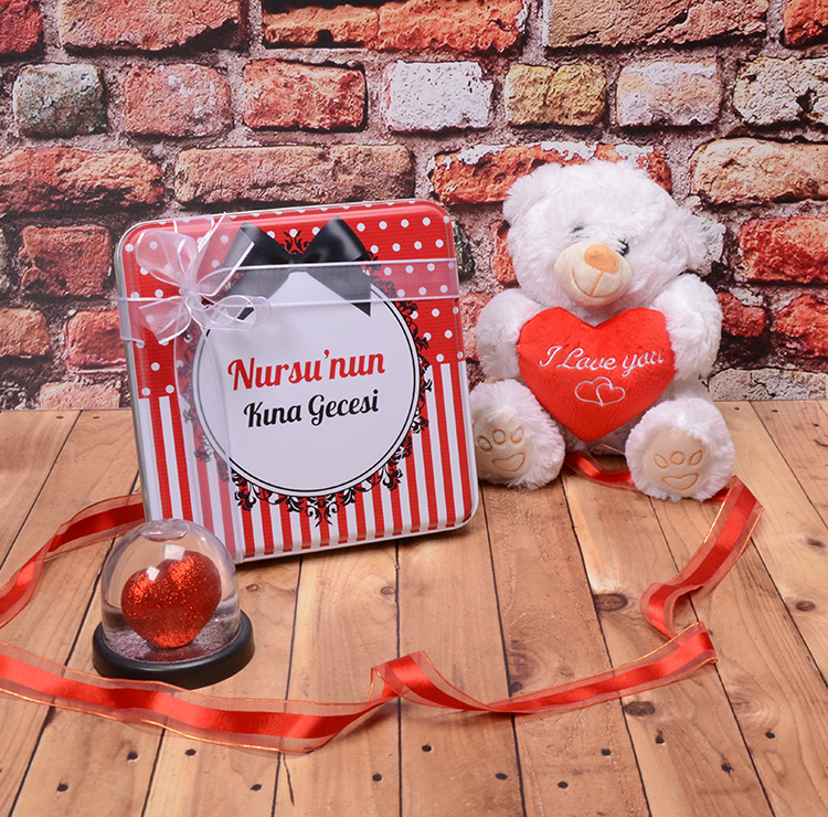 kina gecesi - kare metal kutu 48 ad cikolatali