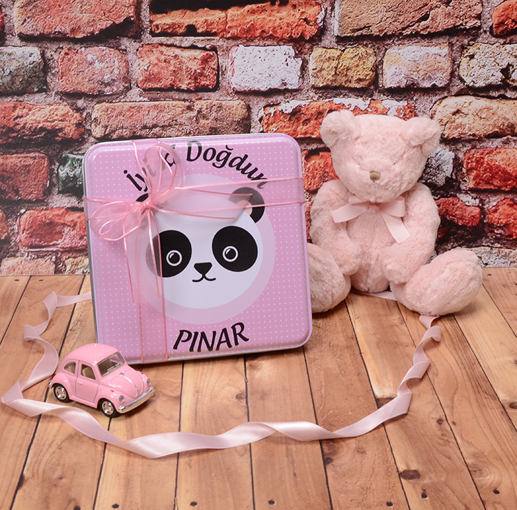 dogum gunu cikolatasi - panda metal kutu 48 ad cikolatali