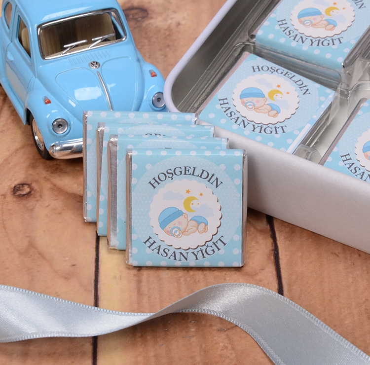 erkek bebek cikolatasi - emzikli bebek 48 adet cikolata